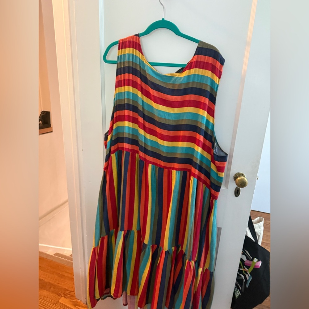 Sweet summer tank dress! Copper Union, stripes! 4x